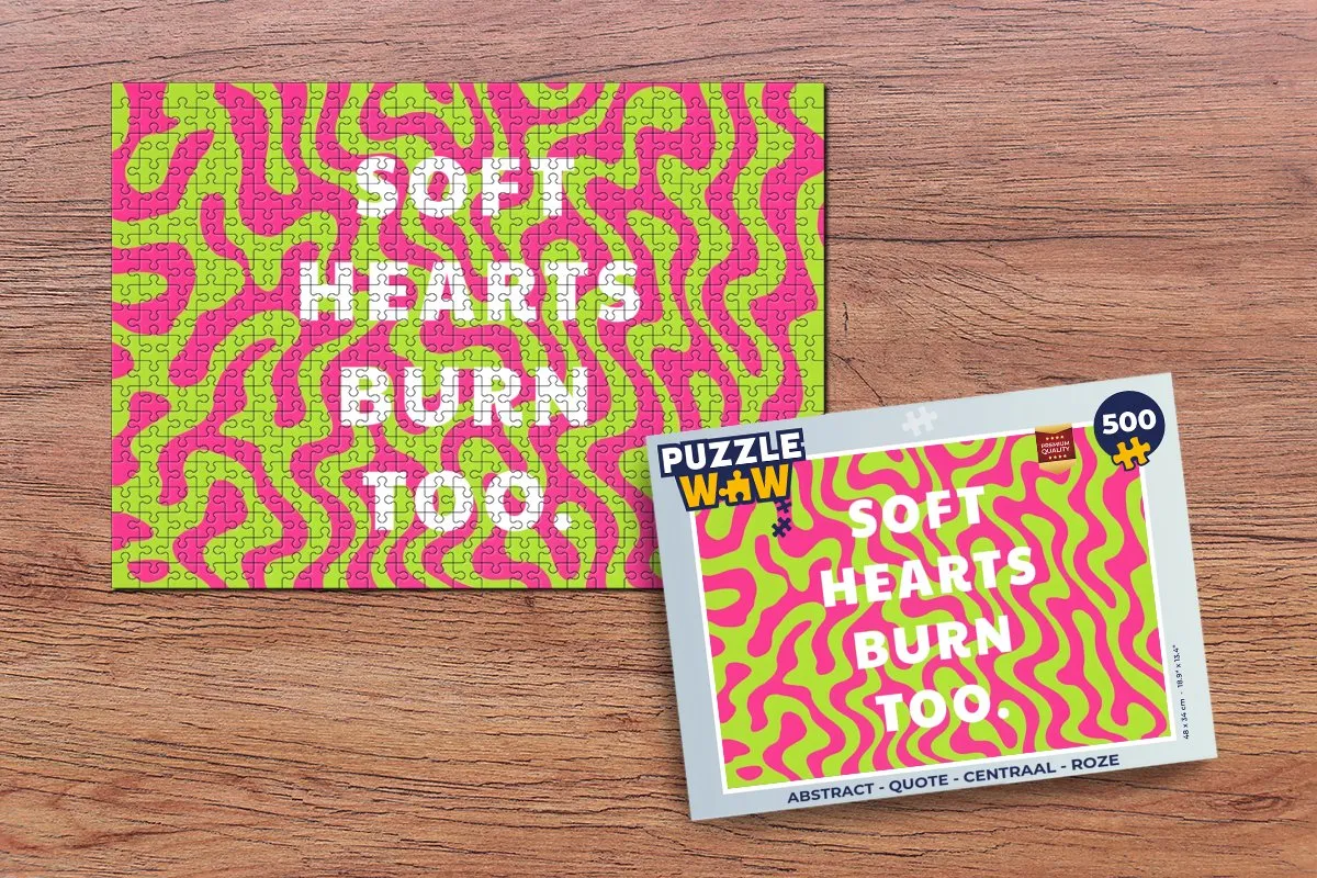 PuzzleWow Abstract Quote Centraal Legpuzzel 500 Stuks - Roze