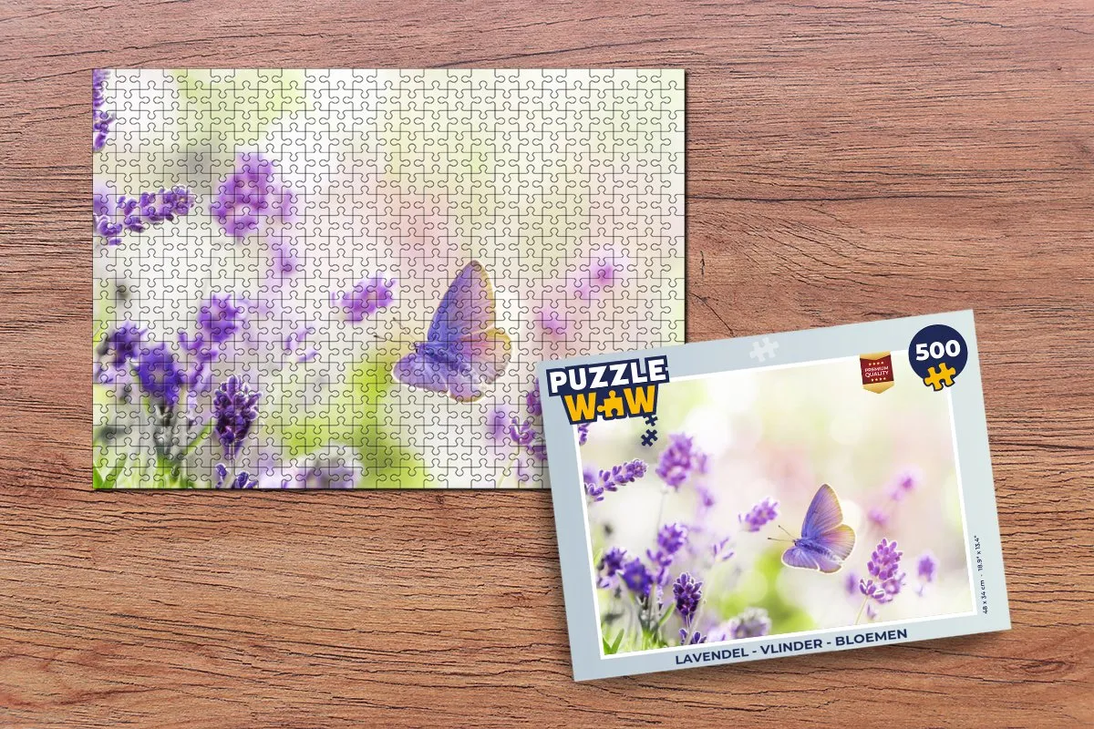 PuzzleWow Vlinder Bloemen Legpuzzel 500 Stuks - Multicolor