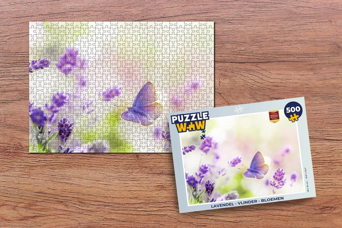PuzzleWow Vlinder Bloemen Legpuzzel 500 Stuks - Multicolor