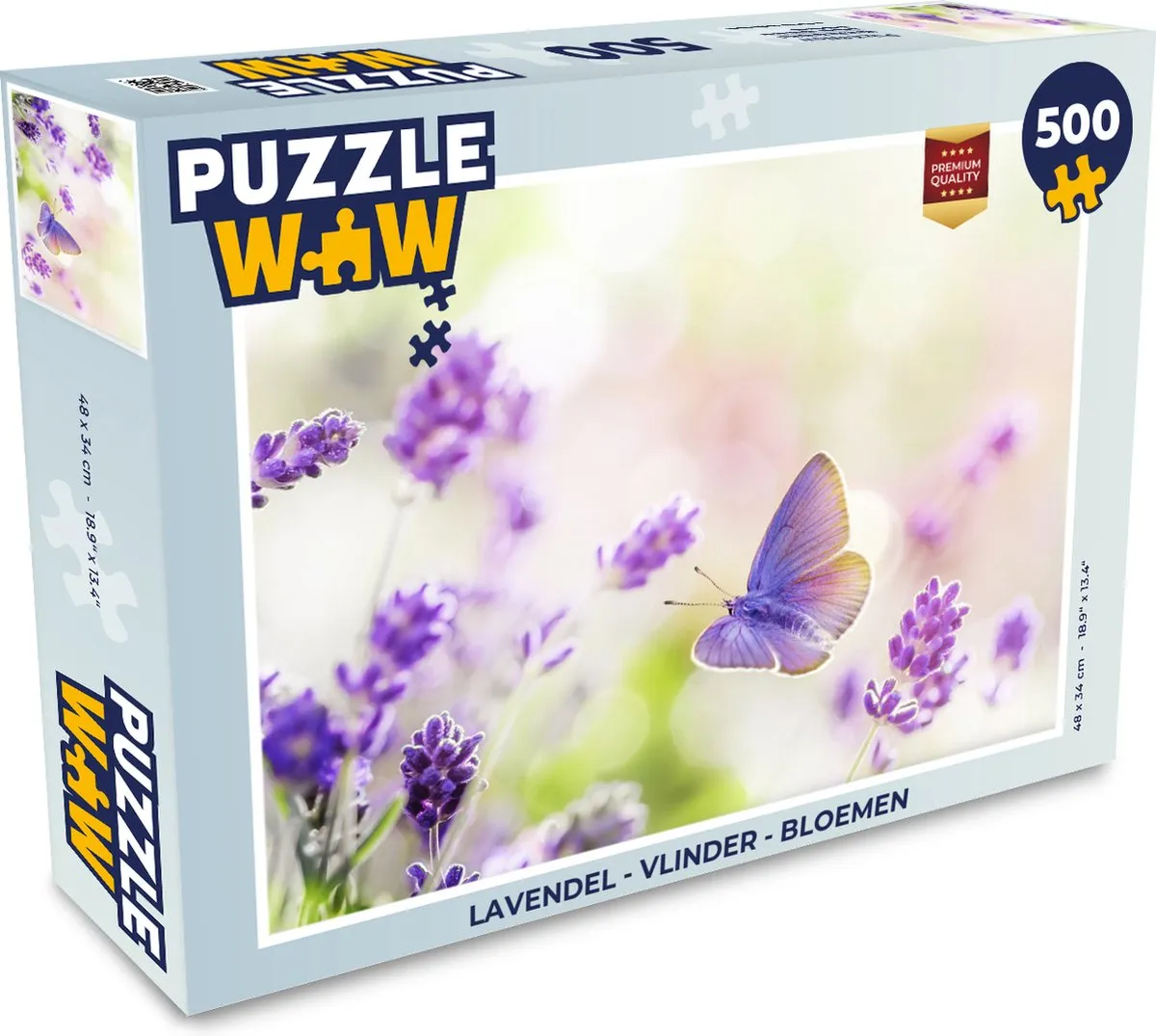 PuzzleWow Vlinder Bloemen Legpuzzel 500 Stuks - Multicolor