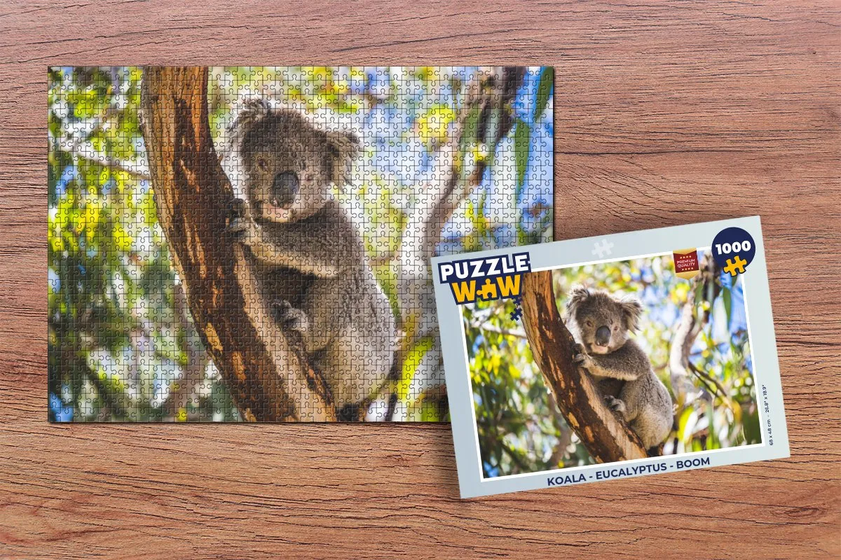 PuzzleWow Koala Boom Legpuzzel 1000 Stuks - Multicolor