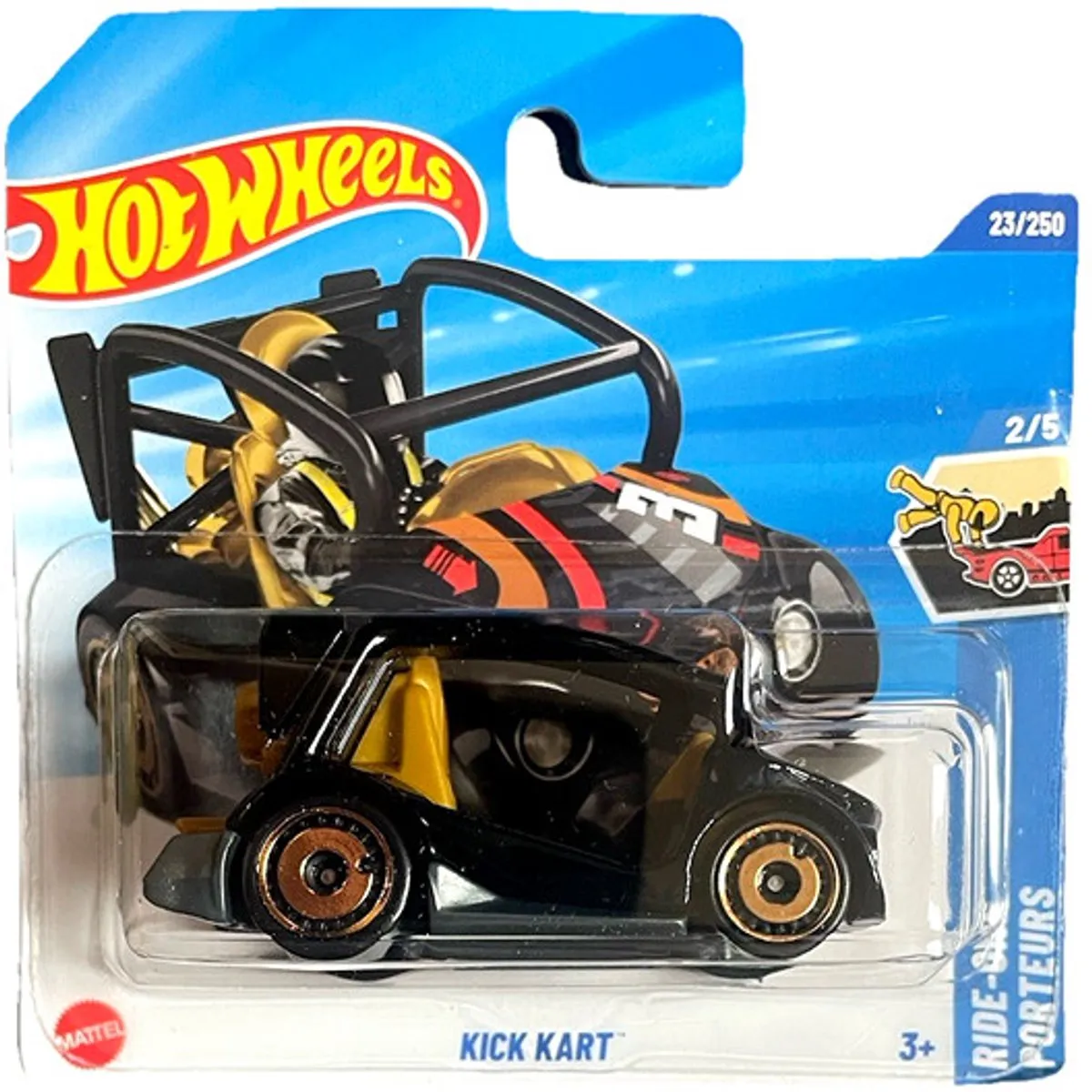 Hot Wheels Kick Kart Black Gold 21A