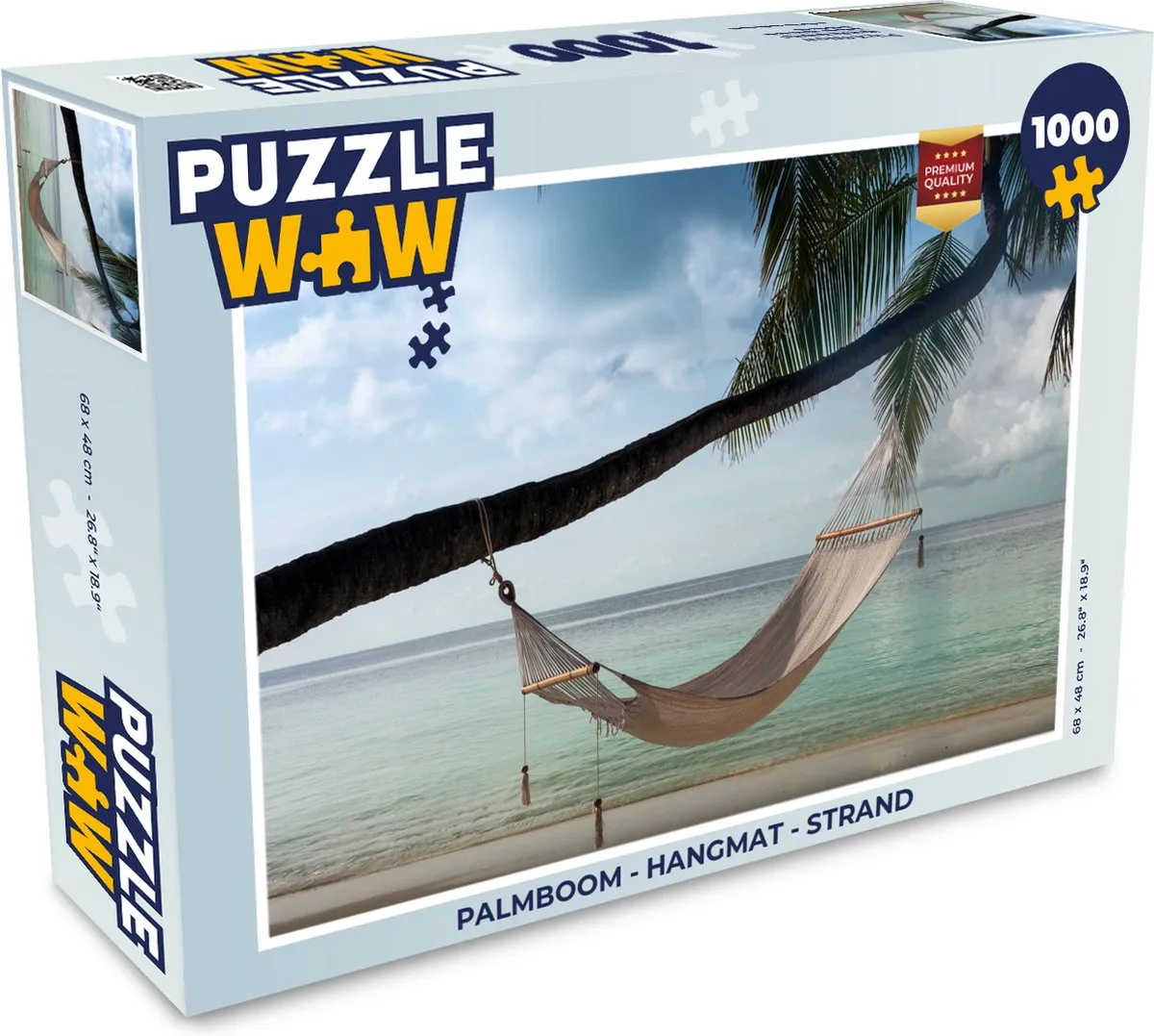 PuzzleWow Palmboom Hangmat Strand Legpuzzel 1000 Stuks - Multicolor