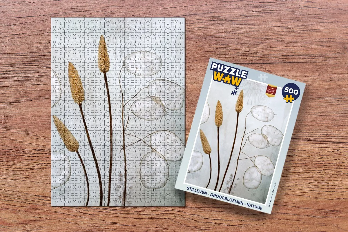 PuzzleWow Stilleven Droogbloemen Legpuzzel 500 Stuks - Multicolor
