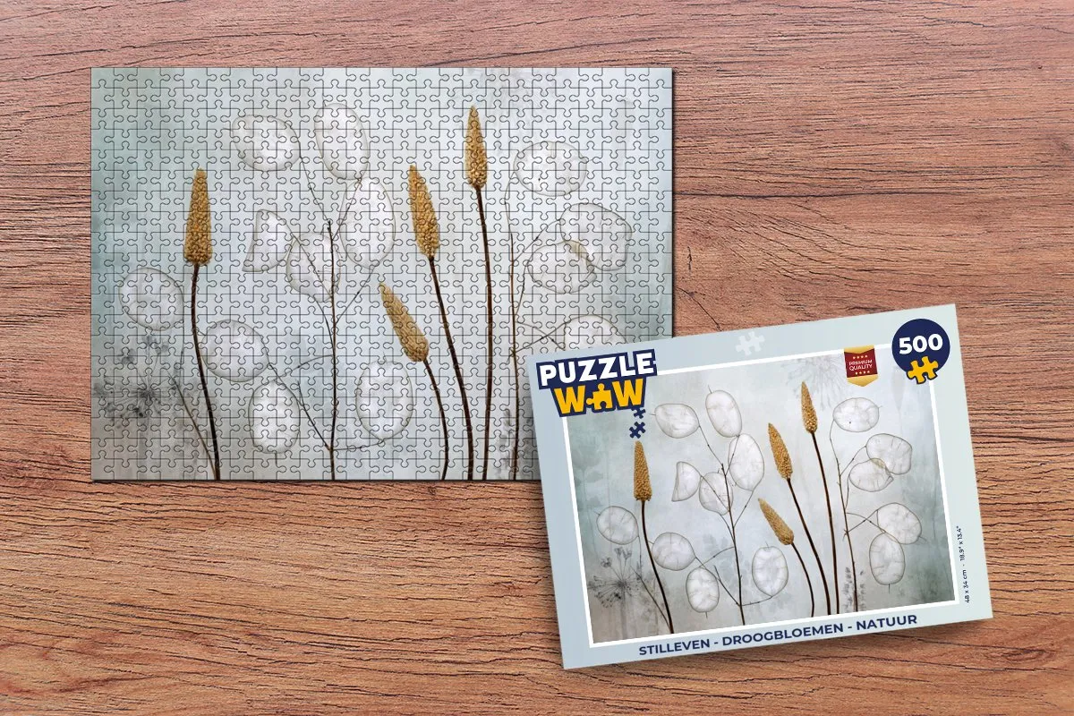 PuzzleWow Stilleven Droogbloemen Legpuzzel 500 Stuks - Multicolor