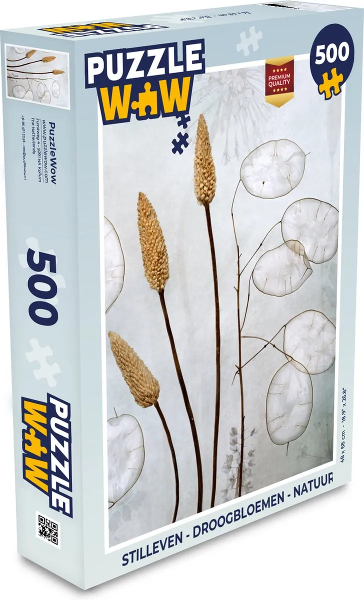 PuzzleWow Stilleven Droogbloemen Legpuzzel 500 Stuks