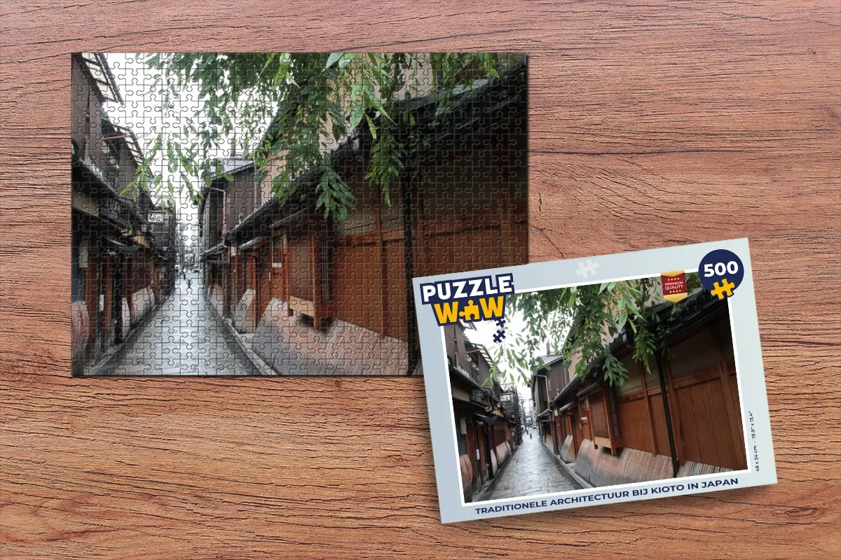 PuzzleWow Legpuzzel Traditionele Architectuur Kioto 500 Stuks - Multicolor