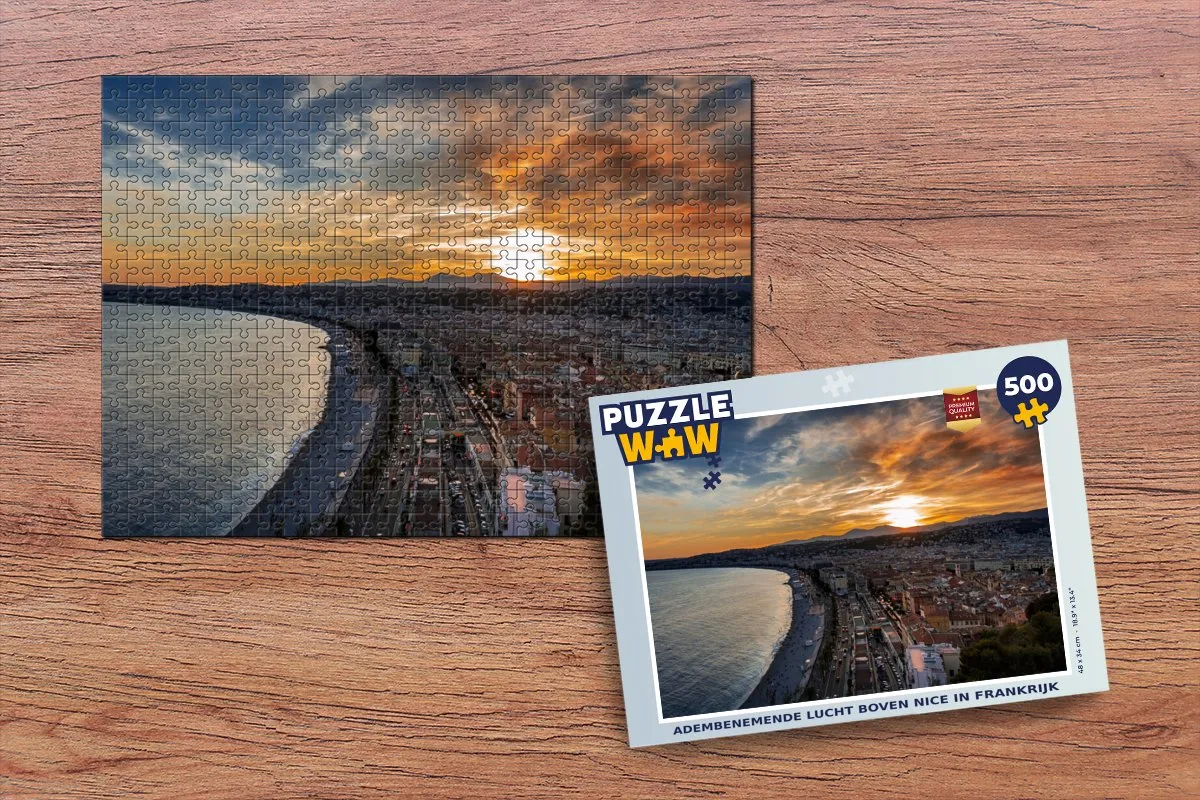 PuzzleWow Legpuzzel Zonsondergang Frankrijk 500 Stuks - Multicolor