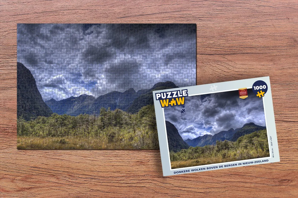PuzzleWow Legpuzzel Donkere Wolken Nieuw-Zeeland 1000 Stuks - Multicolor