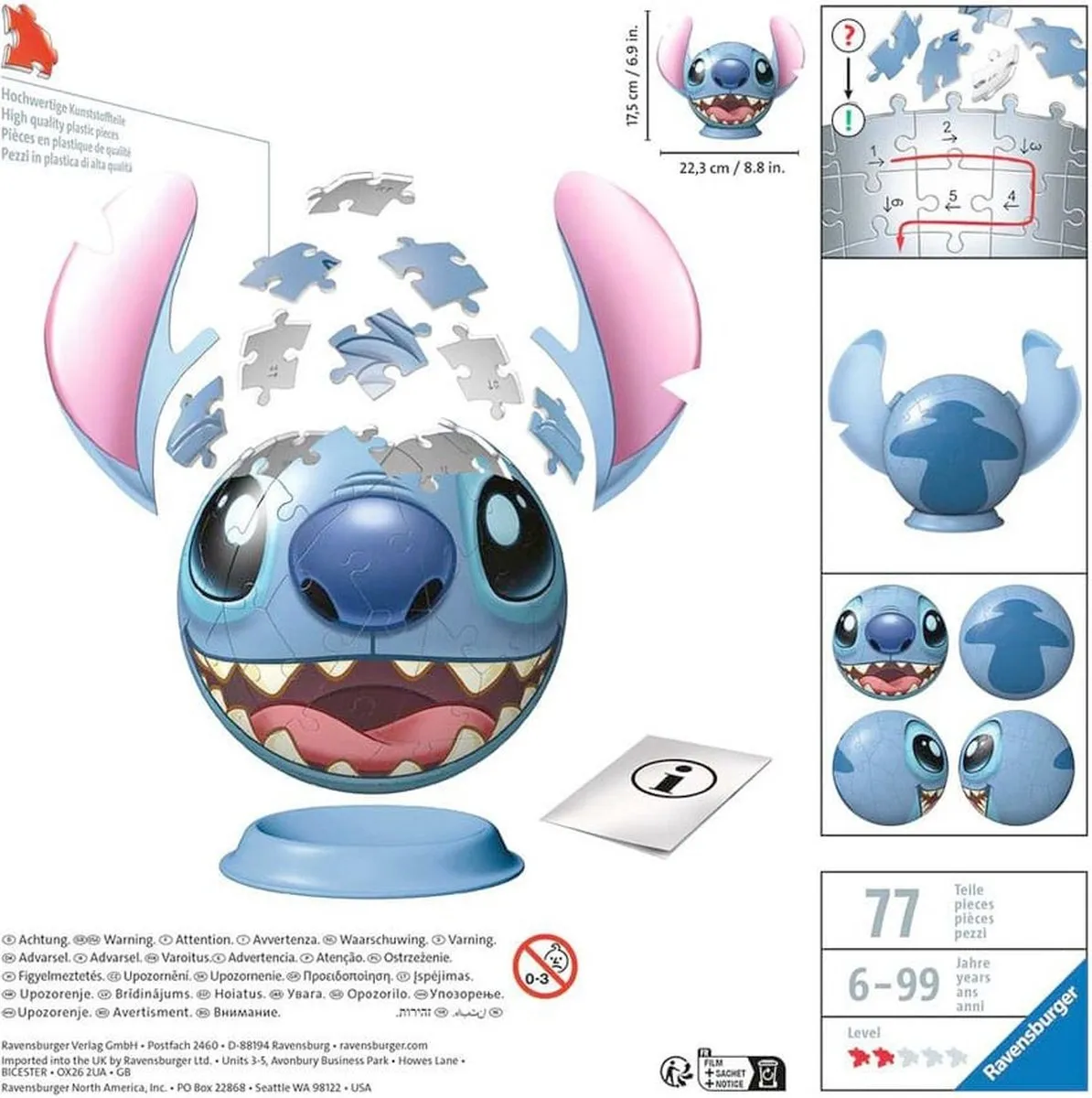 Ravensburger Disney Stitch 3D Puzzel 72 Stuks - Multicolor
