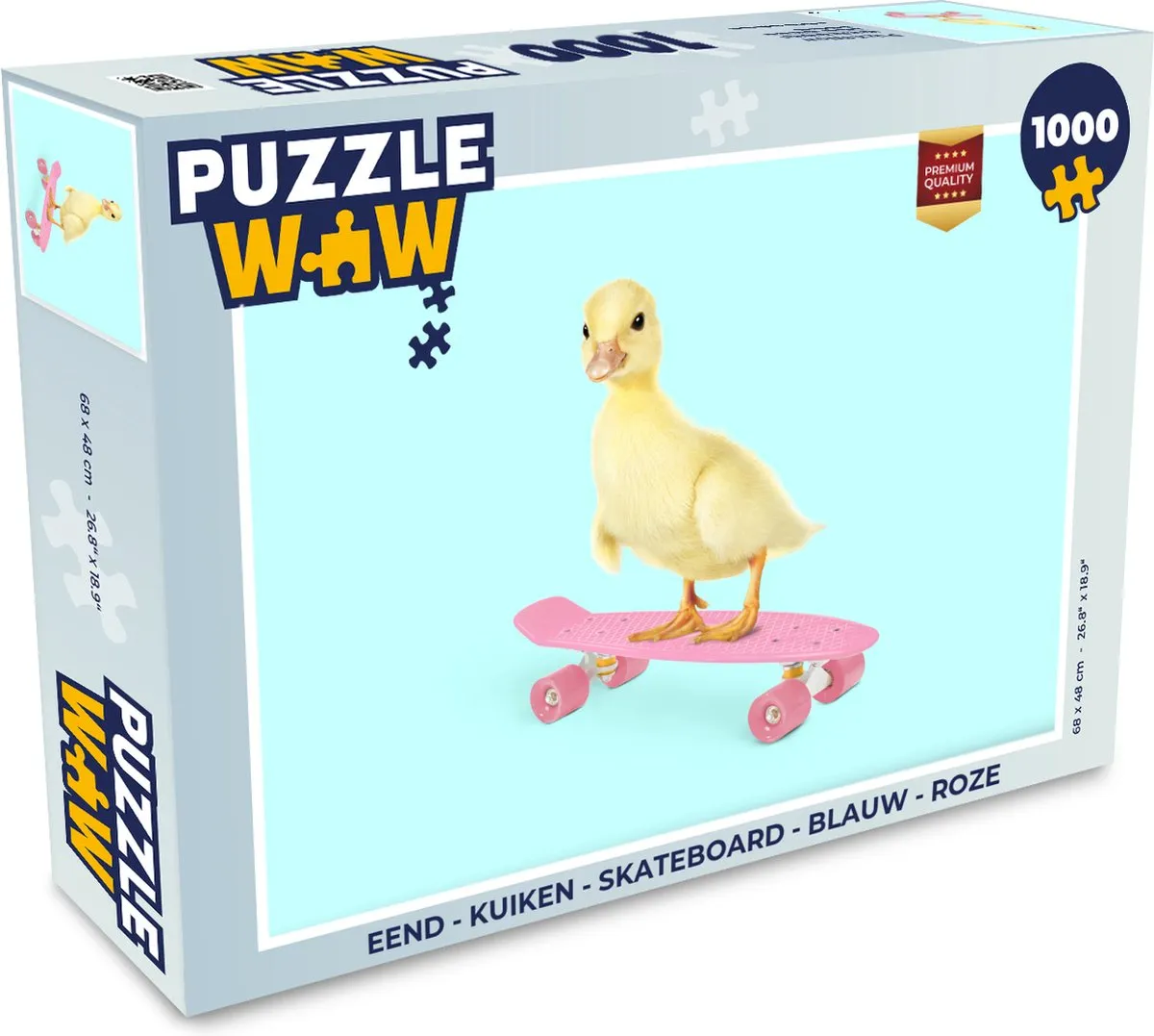 PuzzleWow Eend Kuiken Skateboard Legpuzzel 1000 Stuks