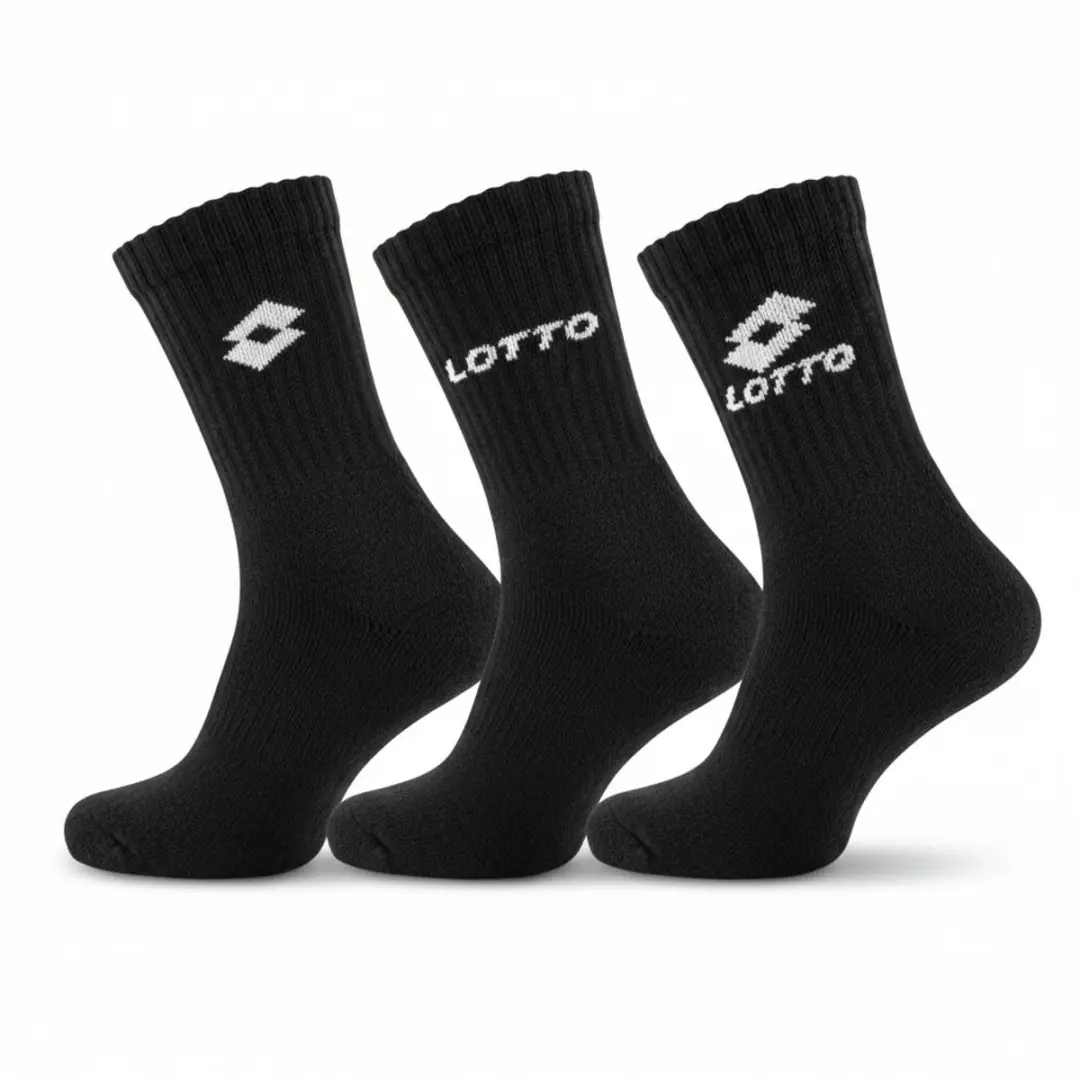 18 paar Zwarte LOTTO Sportsokken Maat 39-42 Unisex LOTTO sokken BULK-VOORDEEL!!