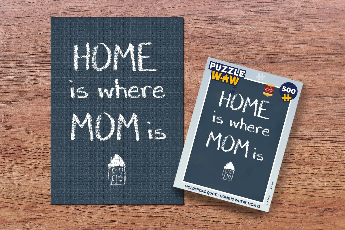 PuzzleWow Quotes Home is where mom is Legpuzzel 500 Stuks - Multicolor