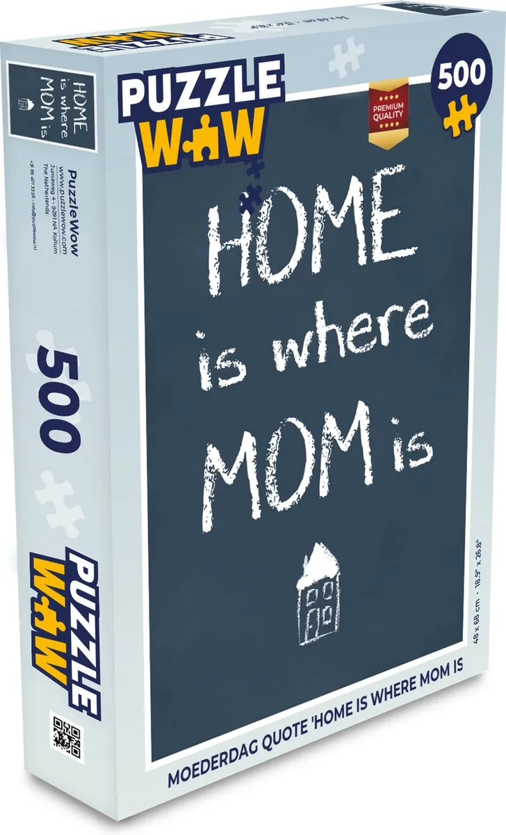 PuzzleWow Quotes Home is where mom is Legpuzzel 500 Stuks