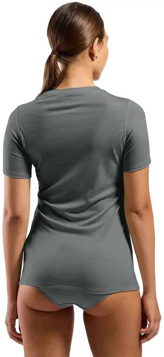 ODLO Merino 160 Basislaag Korte Mouwen - S - Grijs - afbeelding 2 van 4