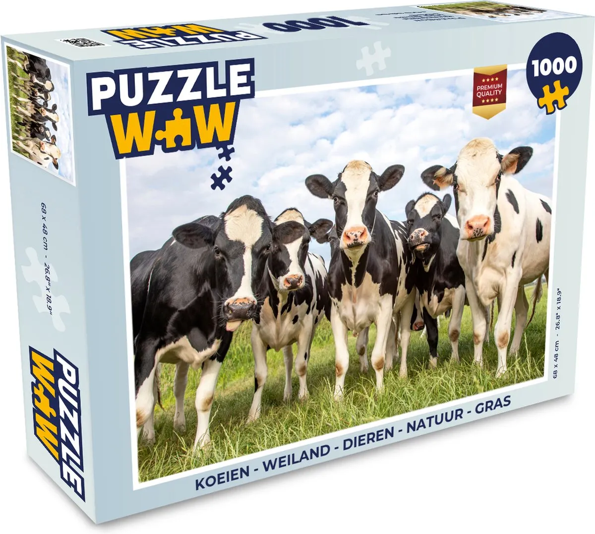 PuzzleWow Koeien Weiland Legpuzzel 1000 Stuks - Multicolor