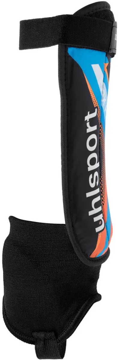 Uhlsport Flex Plate Scheenbeschermers XS - Fluoro Oranje/Zwart/Cyaan - afbeelding 2 van 3