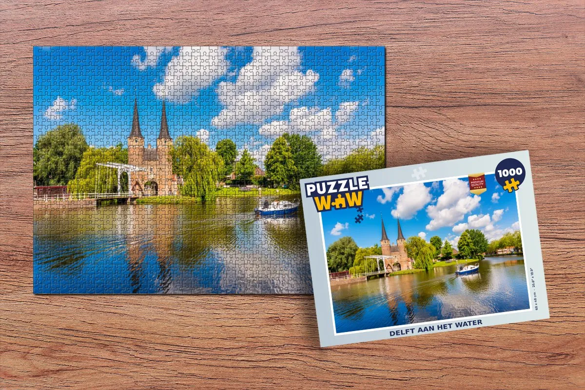 PuzzleWow Delft Waterboot Legpuzzel 1000 Stuks - Multicolor