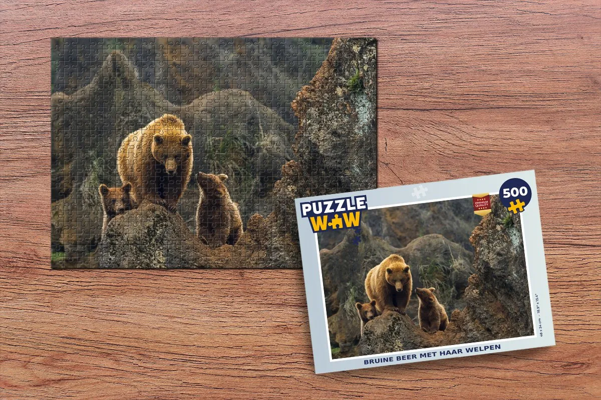 PuzzleWow Welp Legpuzzel 500 Stuks - Multicolor