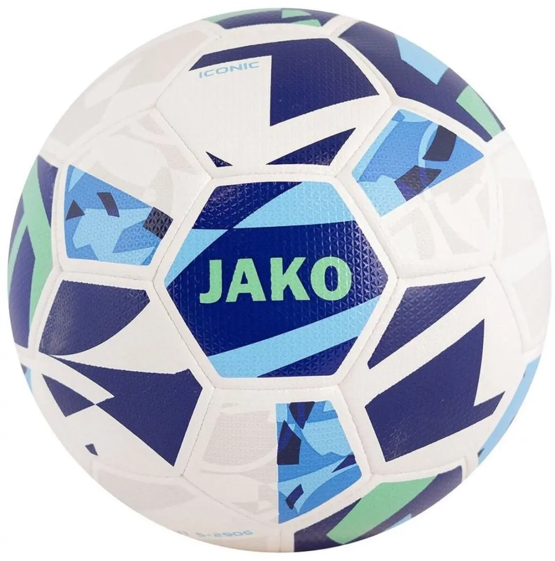 JAKO Lightbal Iconic Voetbal 5 - Wit/Donkerblauw/Blauw/ Groen