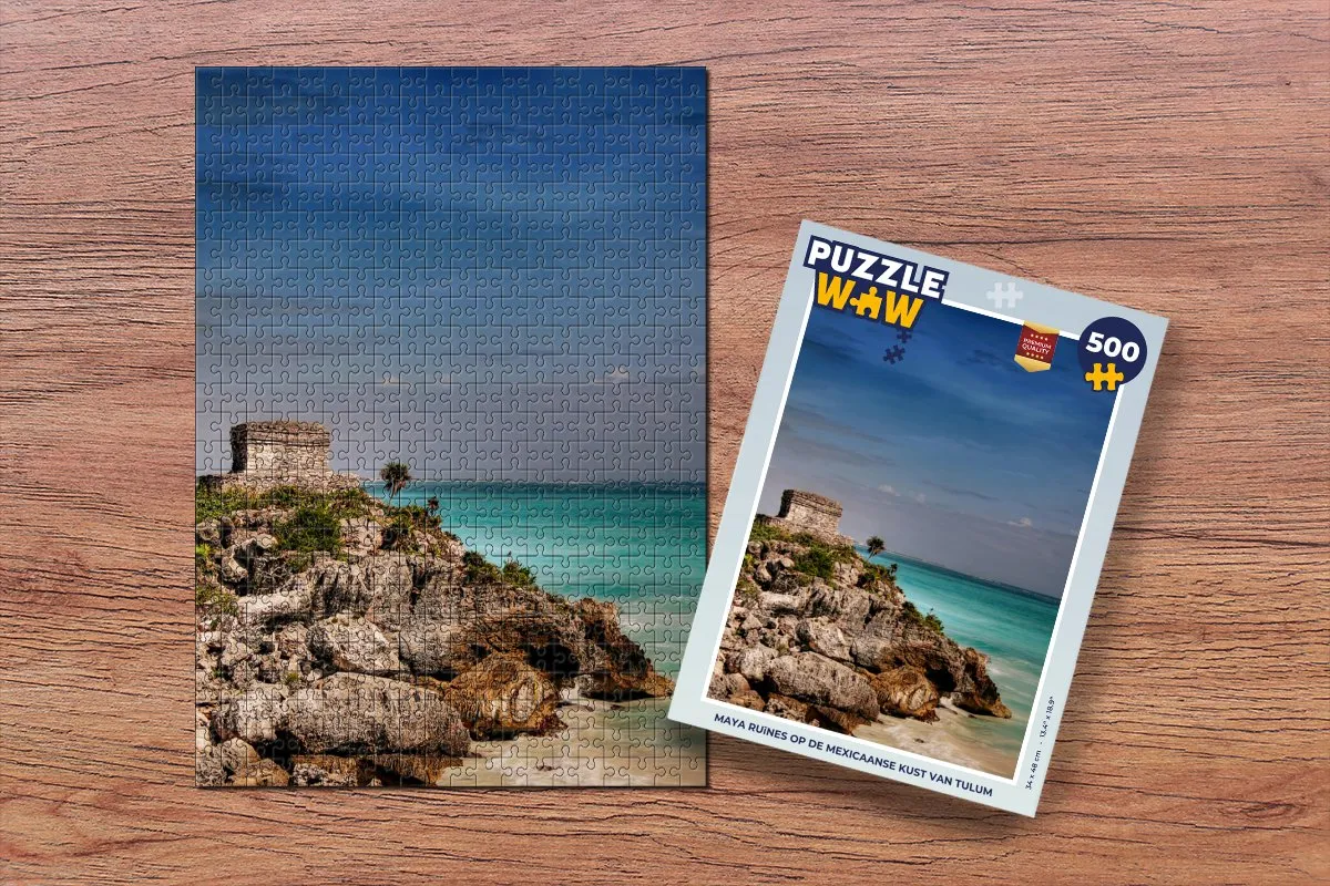 PuzzleWow Maya Ruïnes Tulum Legpuzzel 500 Stuks - Multicolor