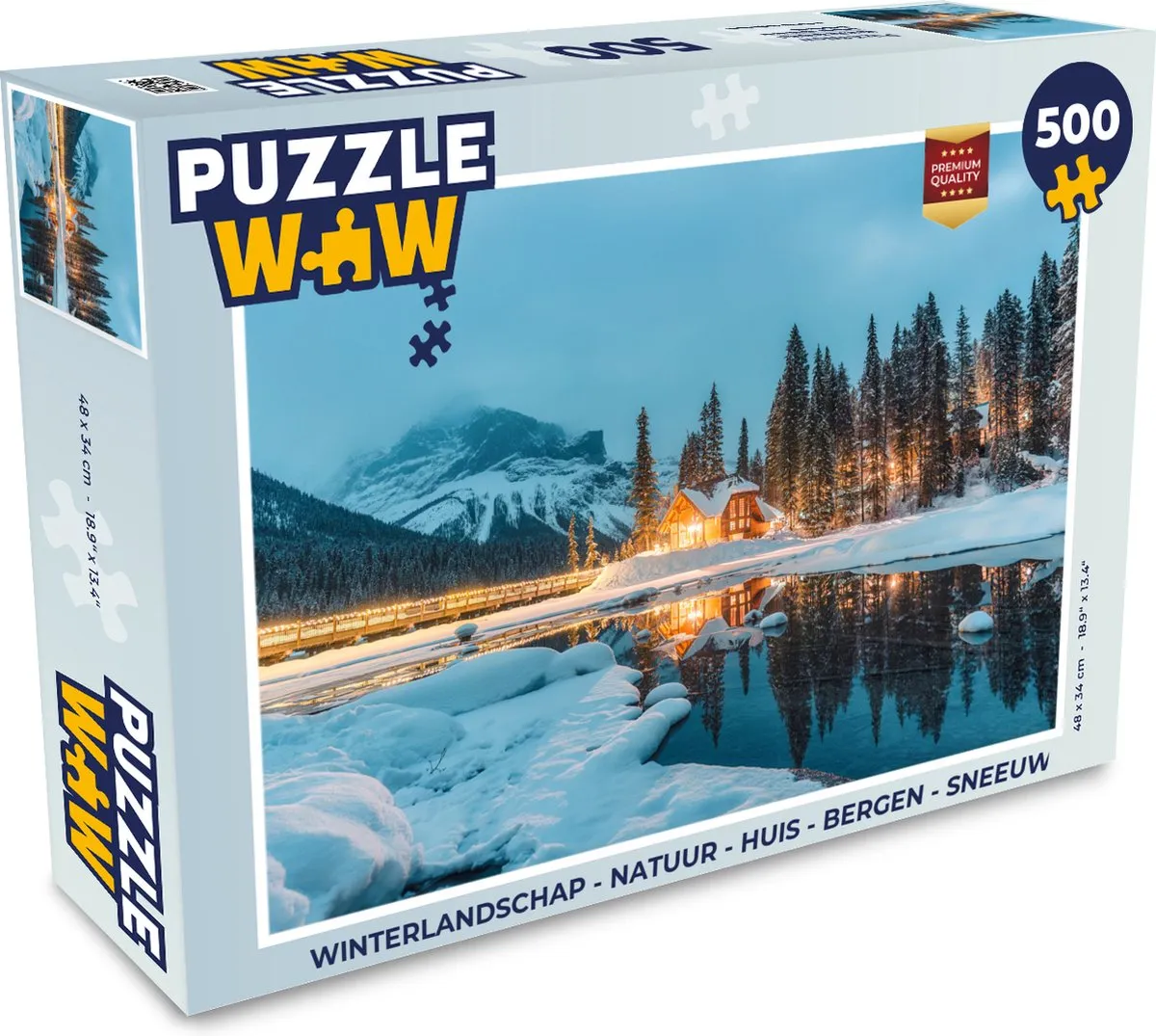 PuzzleWow Winterlandschap Legpuzzel 500 Stuks - Bergmeer