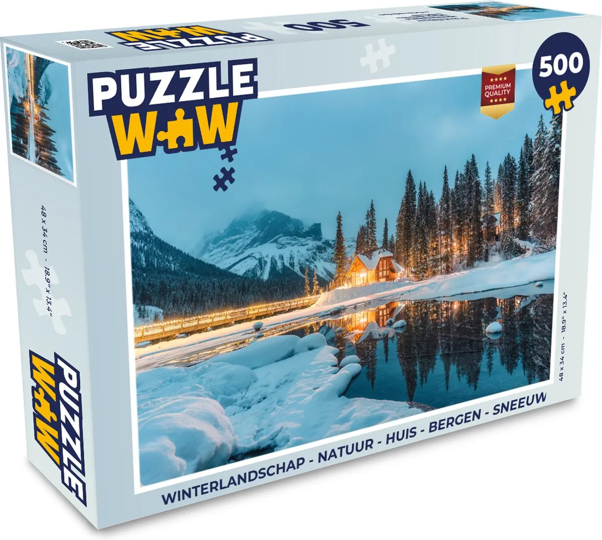 PuzzleWow Winterlandschap Legpuzzel 500 Stuks - Bergmeer