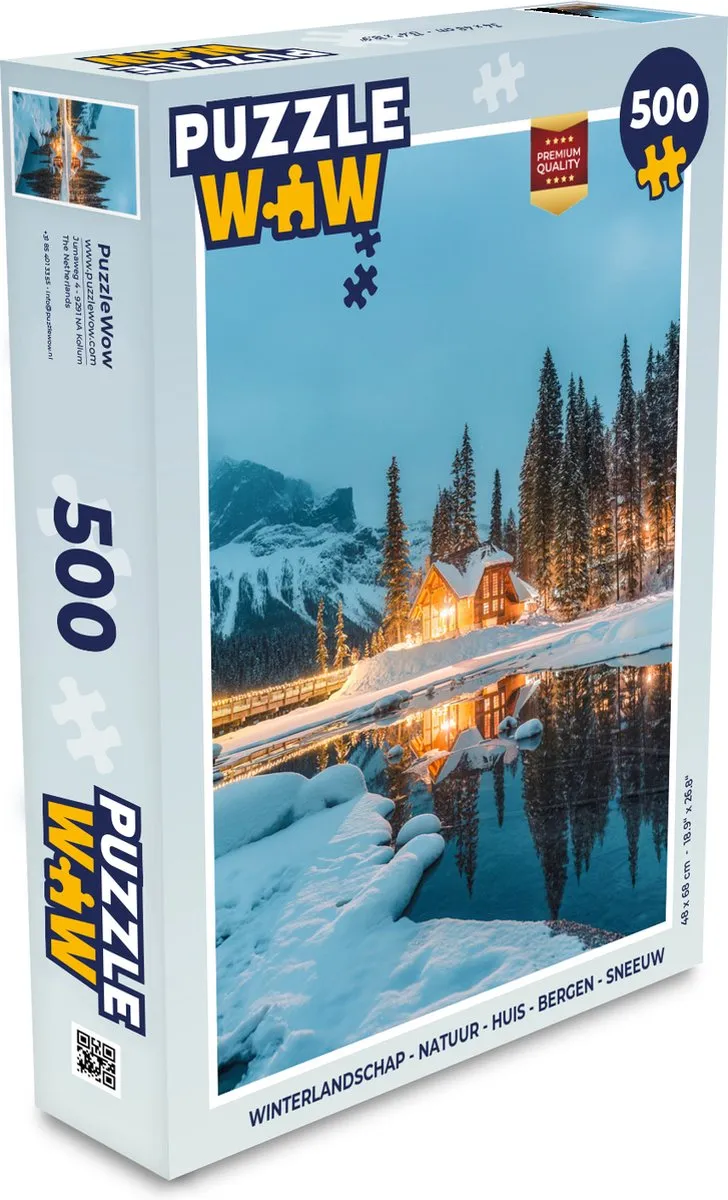 PuzzleWow Winterlandschap Legpuzzel 500 Stuks - Bergmeer