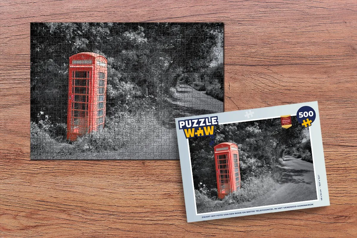 PuzzleWow Legpuzzel 500 Stuks - Britse Telefooncel Multicolor