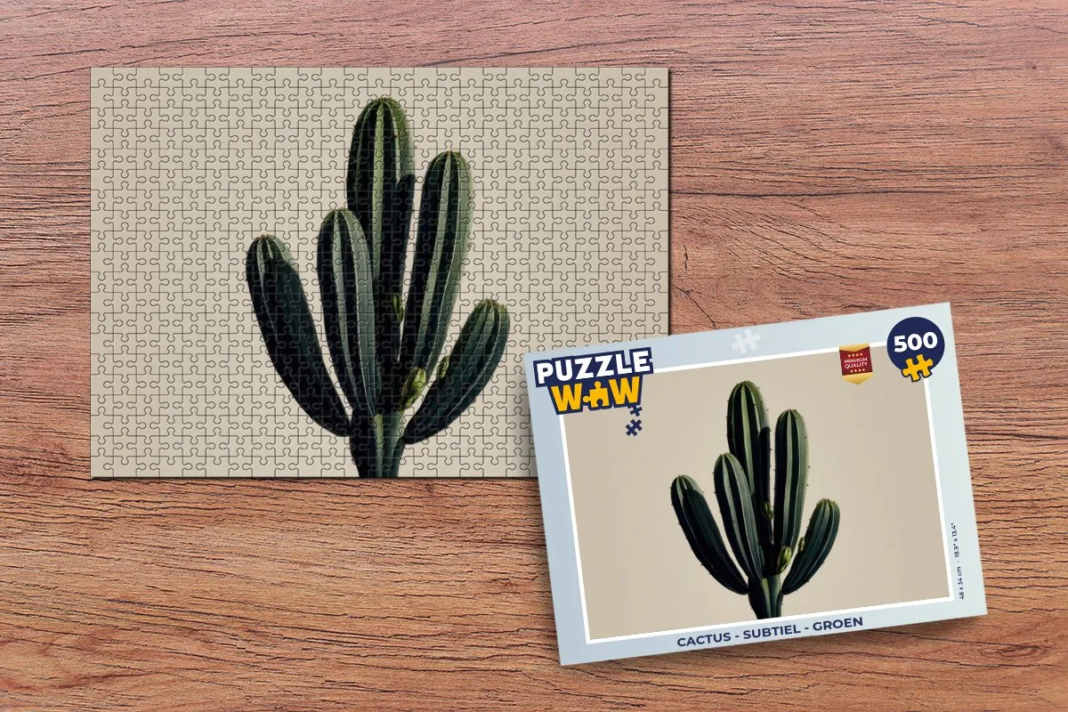 PuzzleWow Legpuzzel Cactus 500 Stuks - Groen