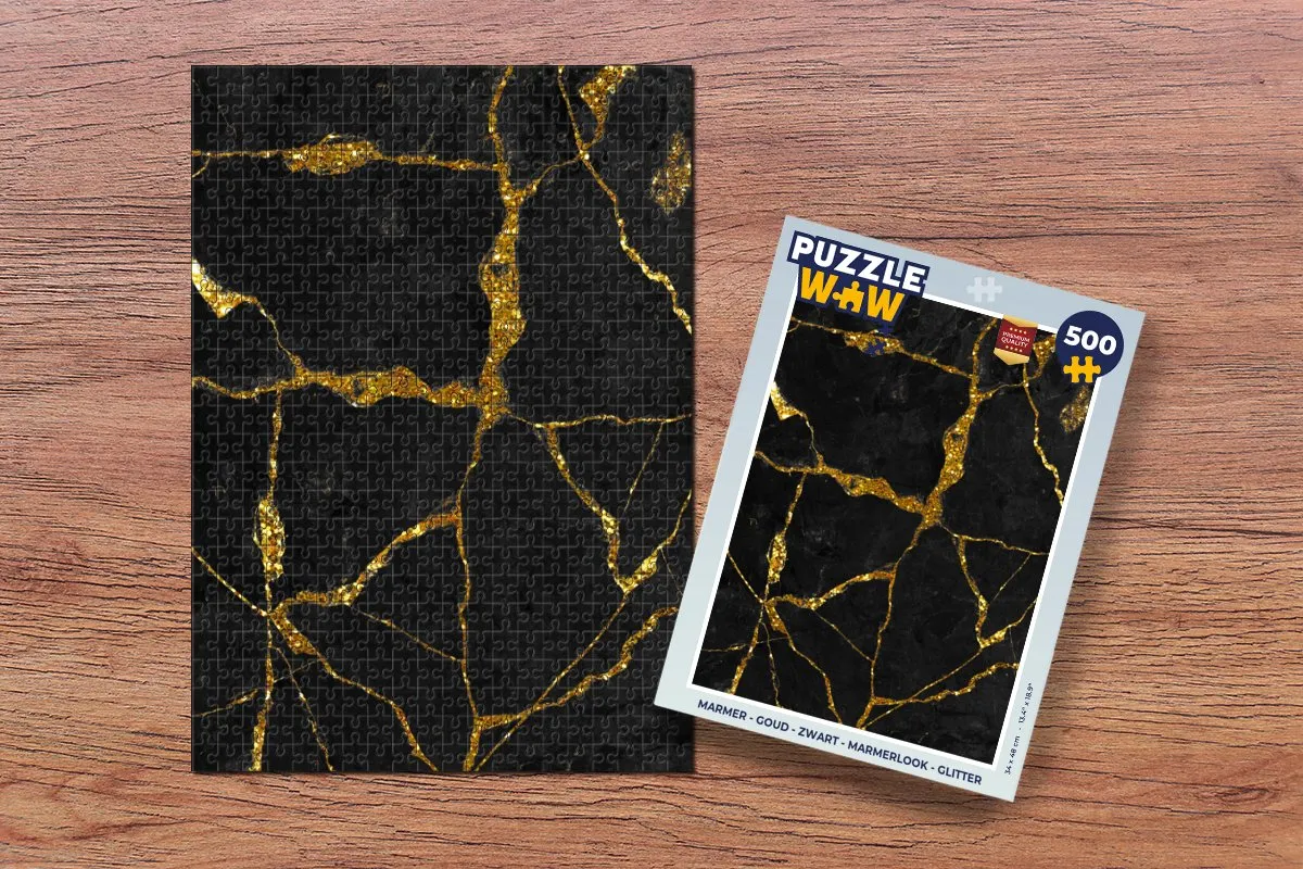 PuzzleWow Marmerlook Legpuzzel 500 Stuks - Multicolor