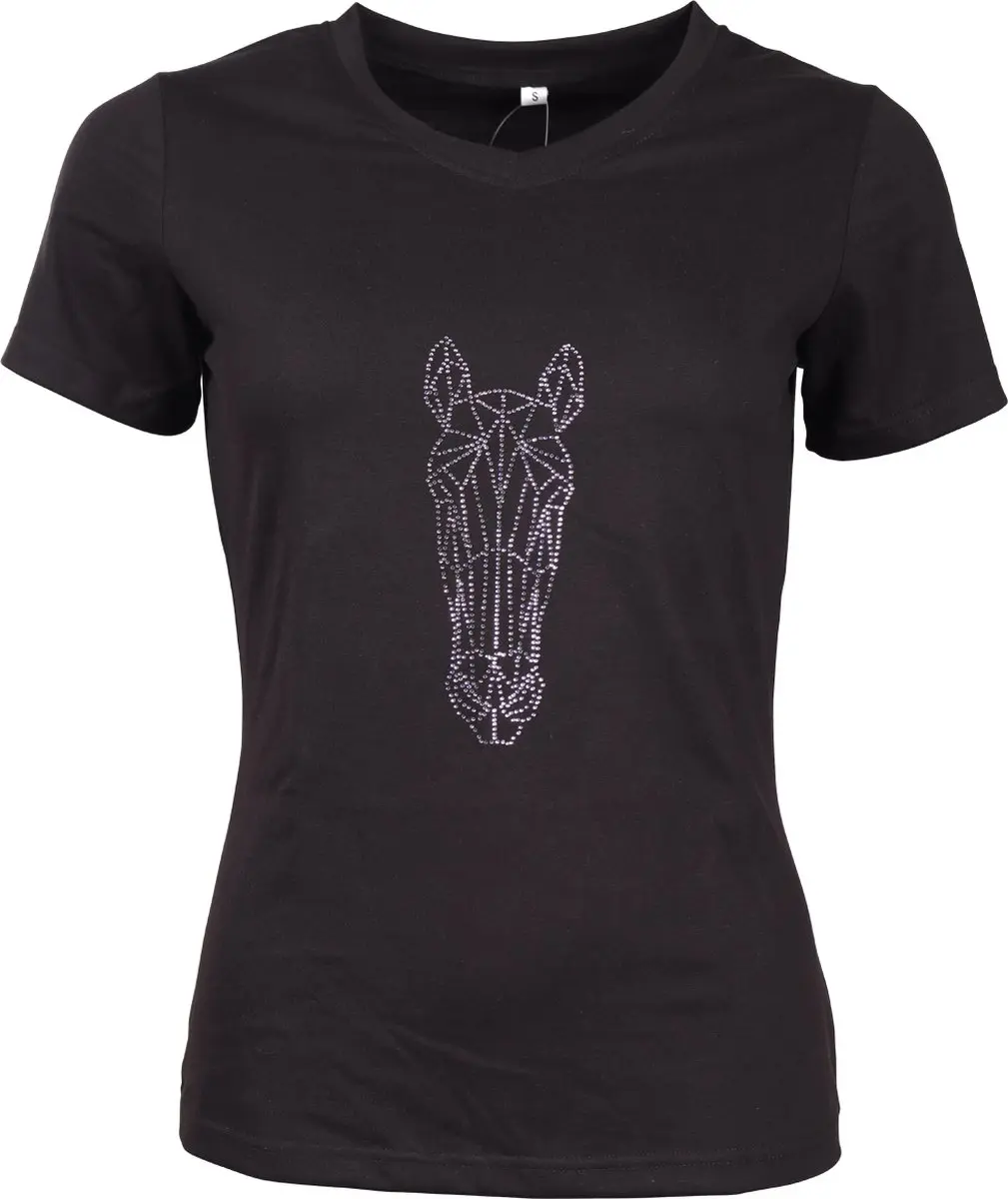 Epplejeck Shirt Epplejeck Ejglitter Horse Zwart-zilver