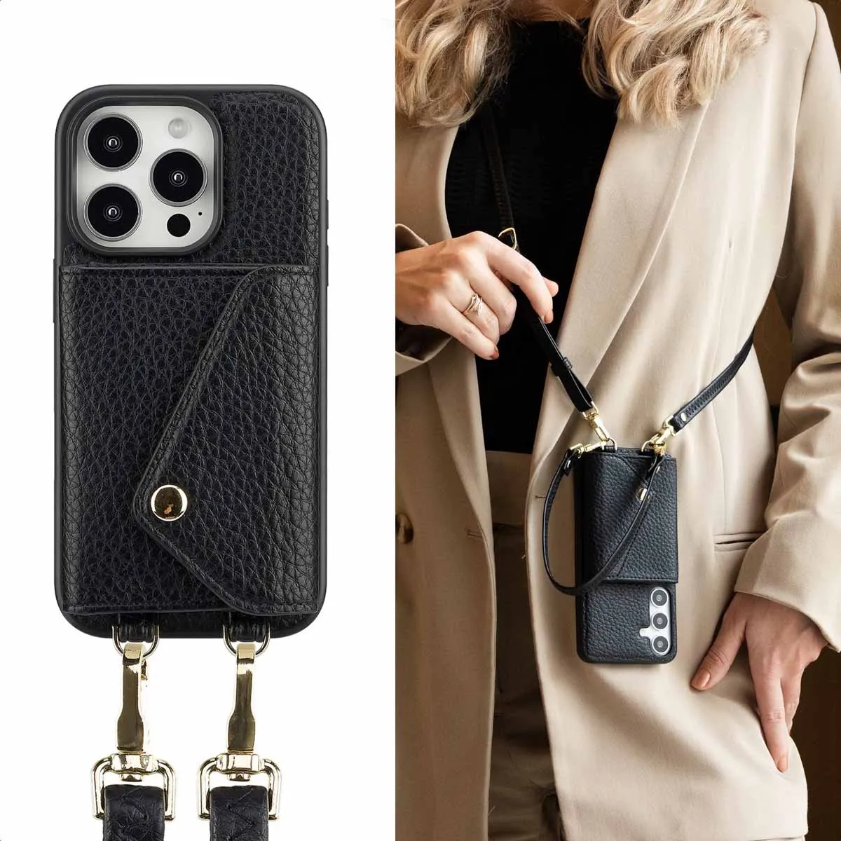 Selencia Hoesje iPhone 16 Pro - Zwart