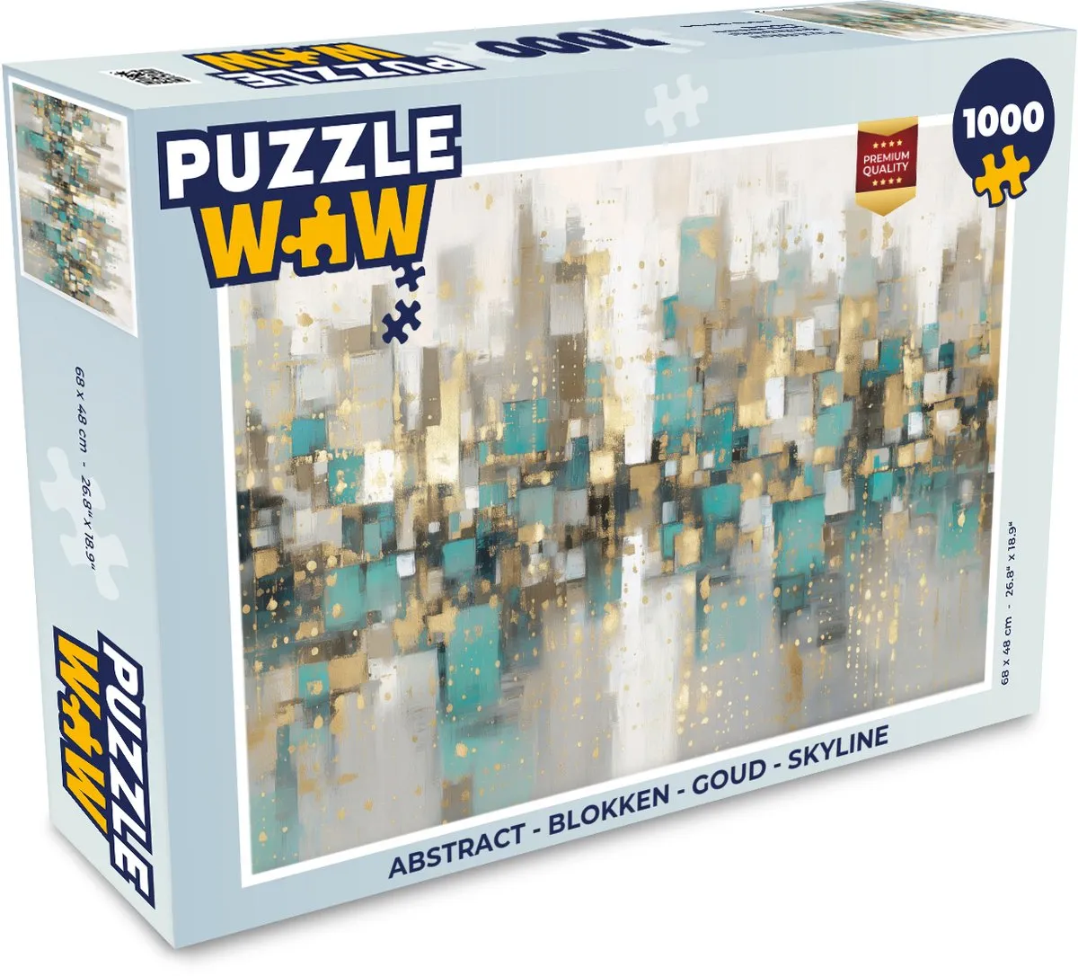 PuzzleWow Abstract Blokken Skyline Legpuzzel 1000 Stuks