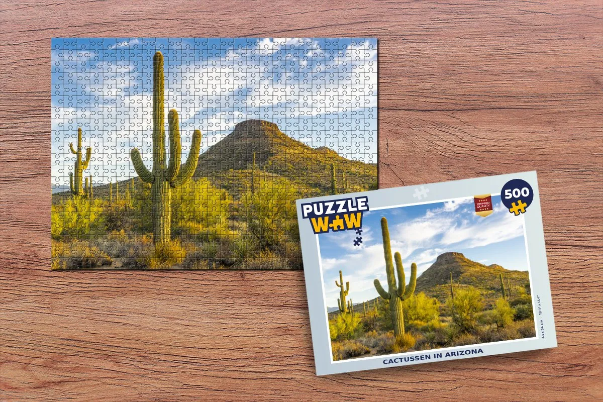 PuzzleWow Cactussen in Arizona Legpuzzel 500 Stuks - Multicolor