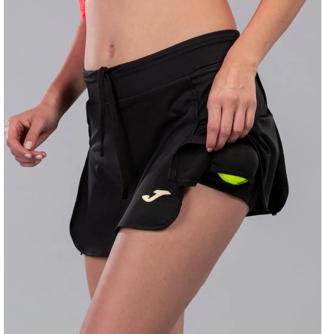 Joma Combi Open II Tennisrok Dames - Zwart | Maat: L