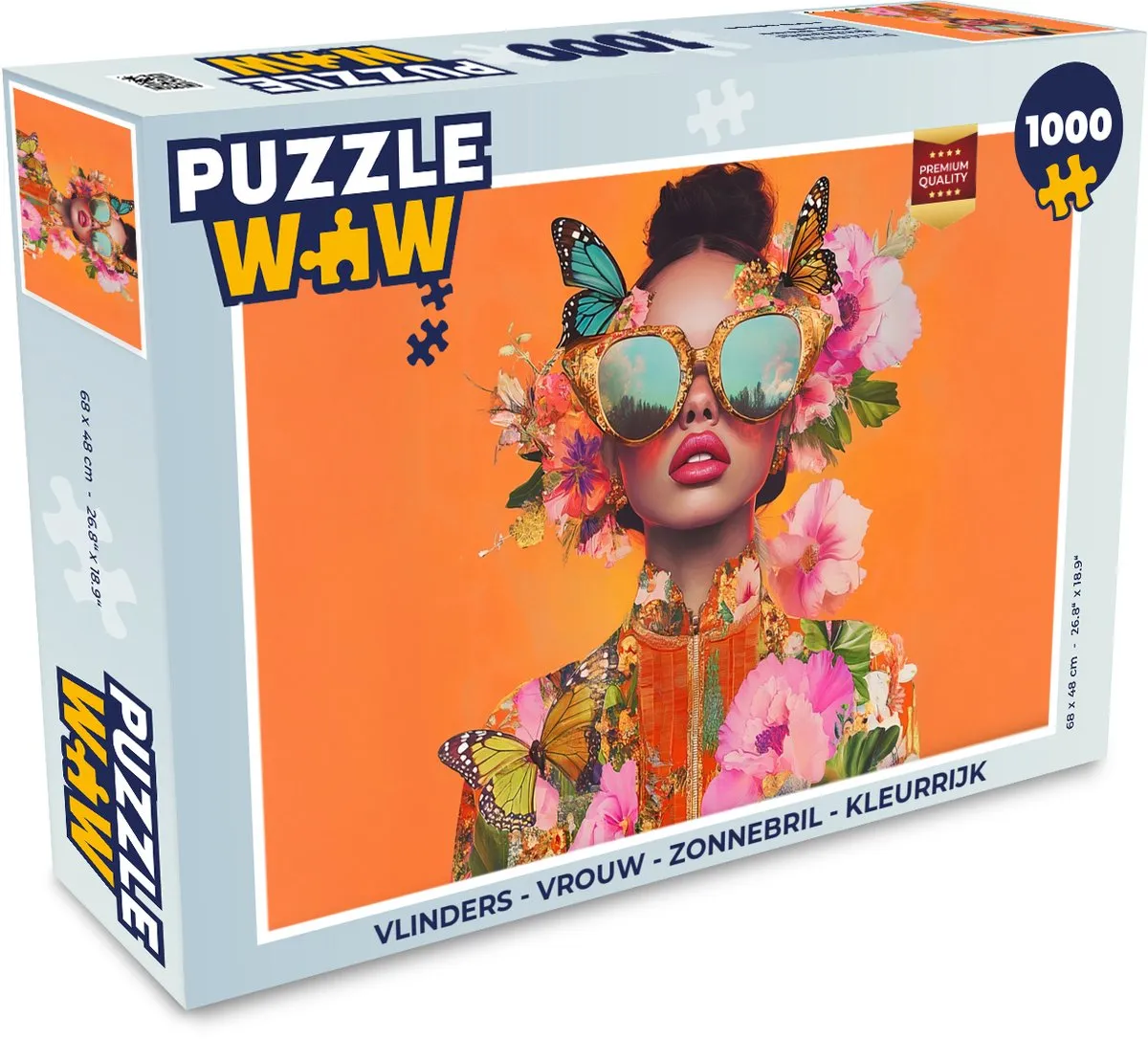 PuzzleWow Vlinders Zonnebril Legpuzzel 1000 Stuks