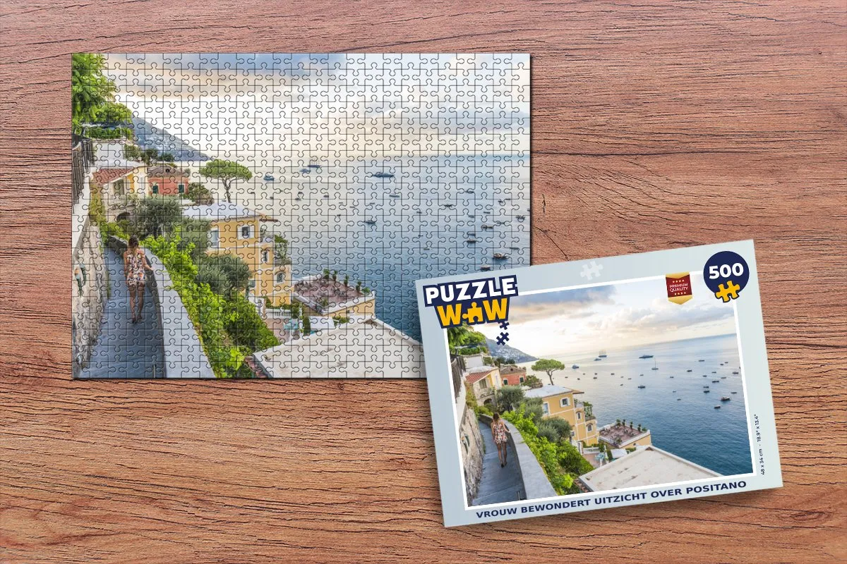 PuzzleWow Italië Positano Legpuzzel 500 Stuks - Multicolor