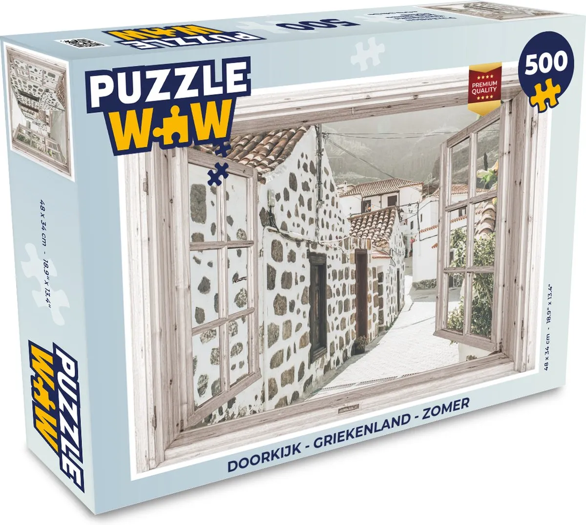 PuzzleWow Griekenland Legpuzzel 500 Stuks - Multicolor