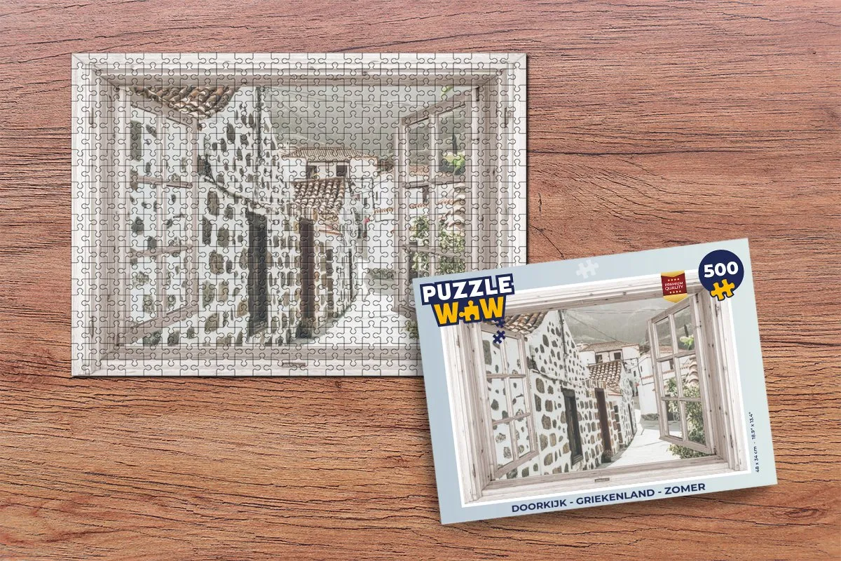 PuzzleWow Griekenland Legpuzzel 500 Stuks - Multicolor