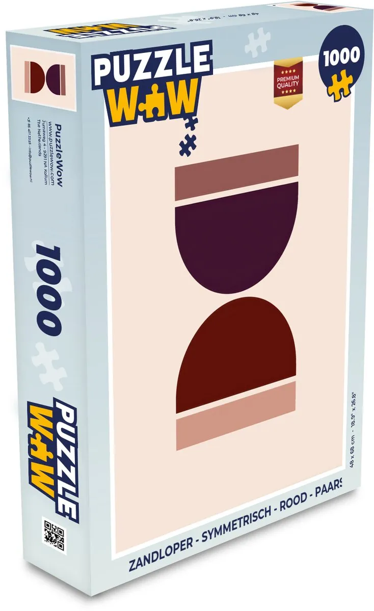 PuzzleWow Symmetrische Zandloper Legpuzzel 1000 Stuks - Rood/Paars