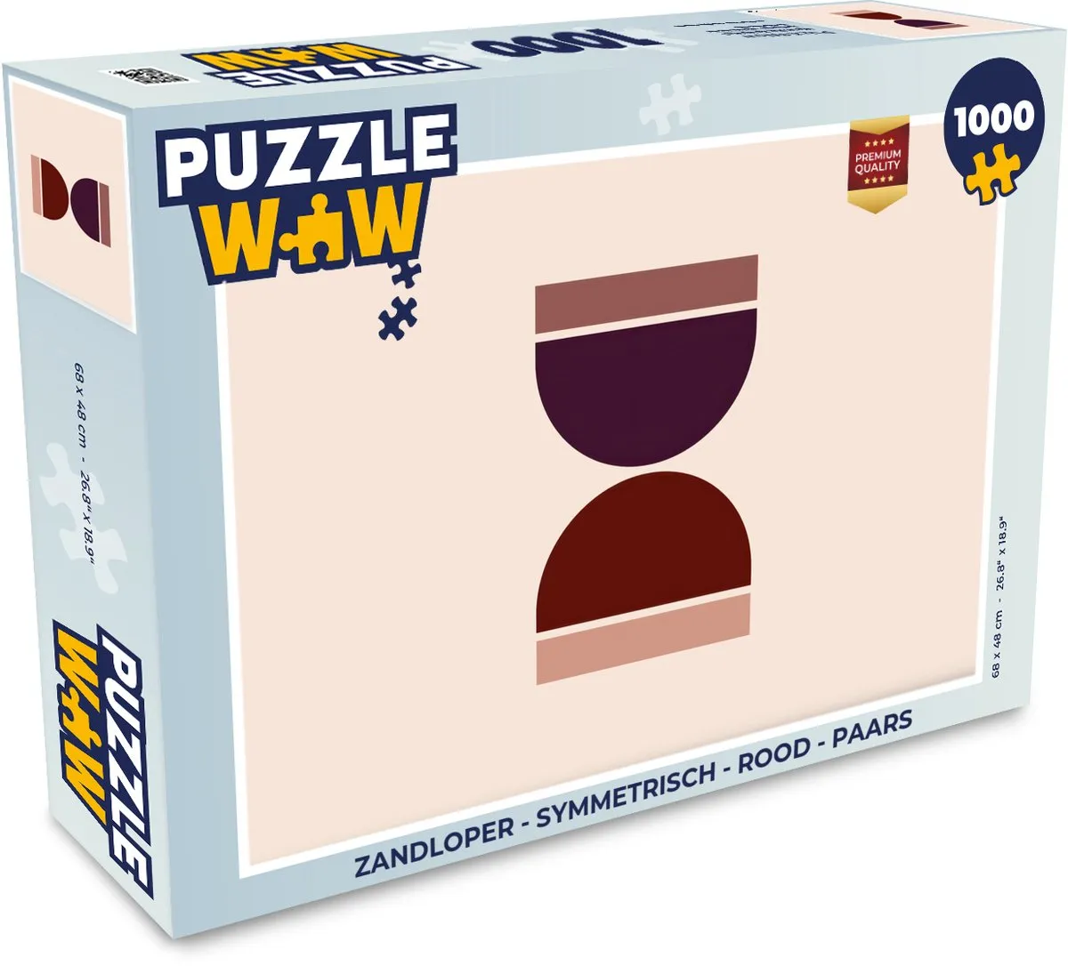 PuzzleWow Symmetrische Zandloper Legpuzzel 1000 Stuks - Rood/Paars