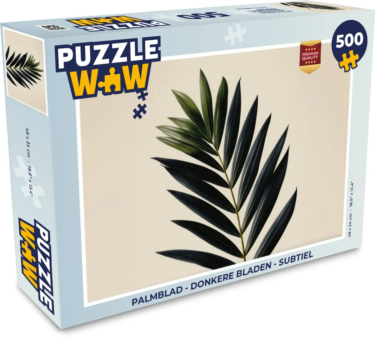 PuzzleWow Palmblad Legpuzzel 500 Stuks - Subtiel