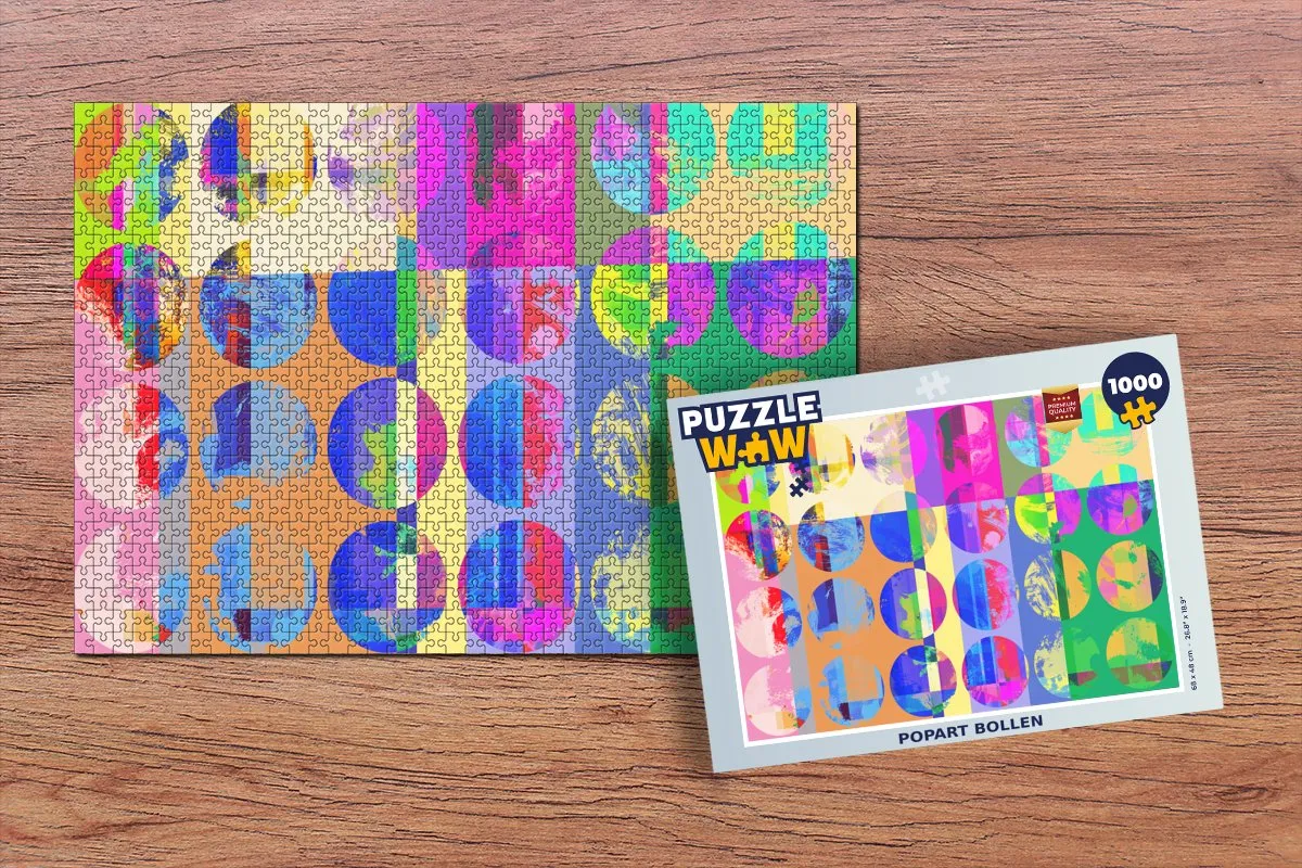 PuzzleWow Puzzel Popart Bollen 1000 Stuks - Multicolor