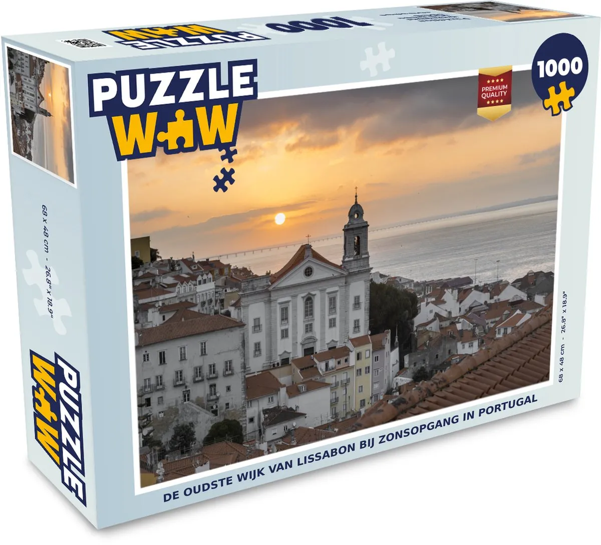 PuzzleWow Legpuzzel De oudste wijk van Lissabon 1000 Stuks