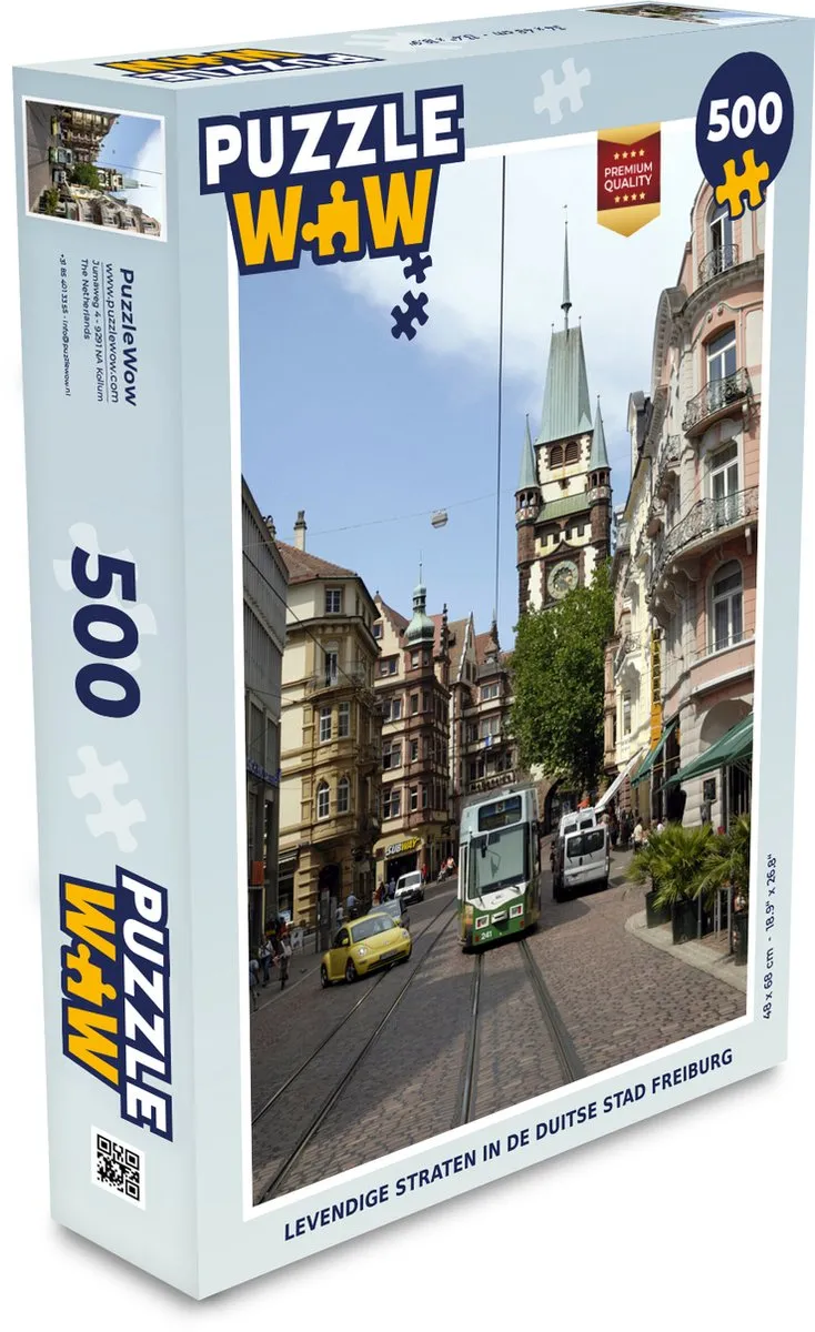 PuzzleWow Levendige Straten Freiburg Legpuzzel 500 Stuks