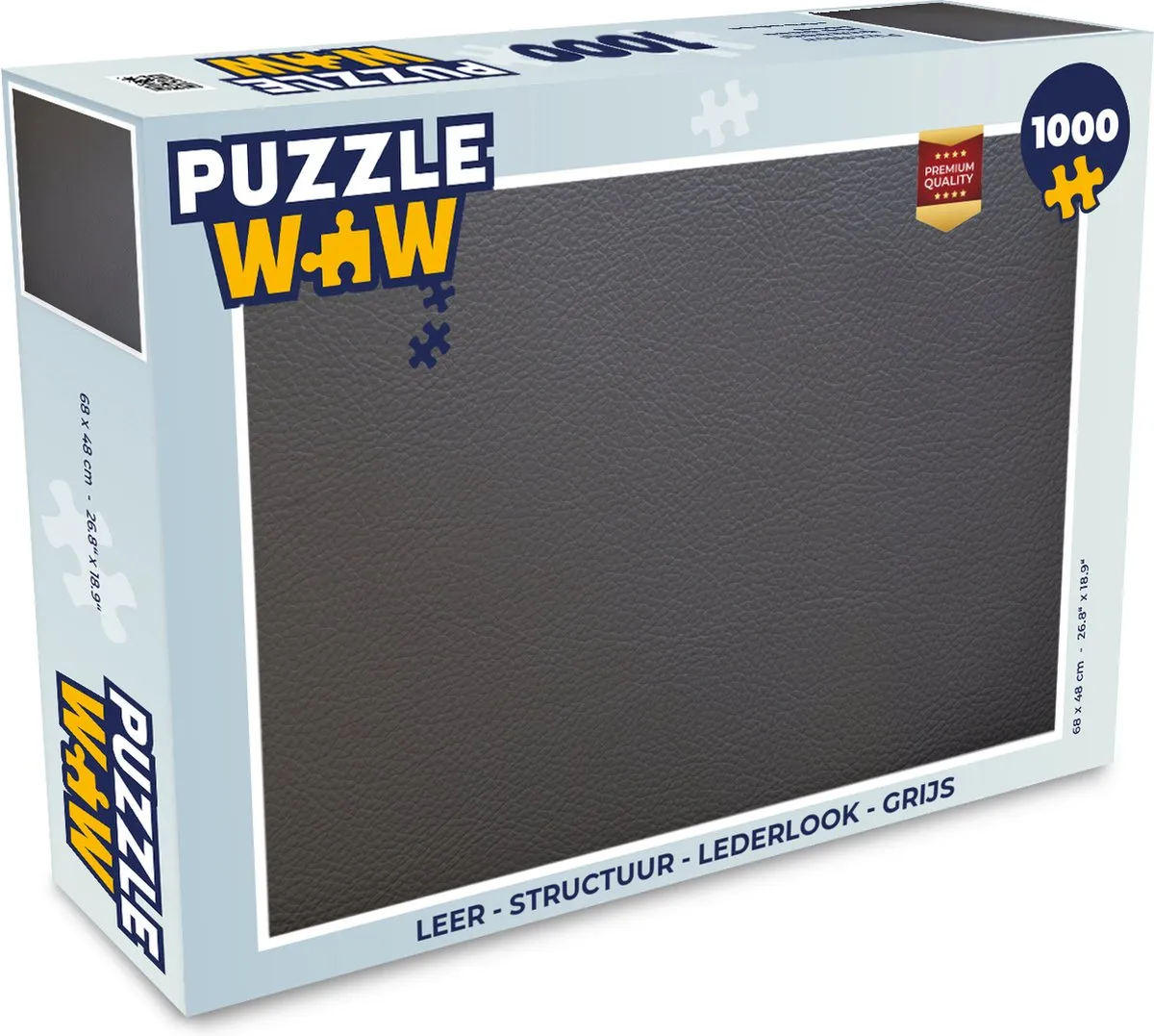 PuzzleWow Leer Structuur Legpuzzel 1000 Stuks - Grijs