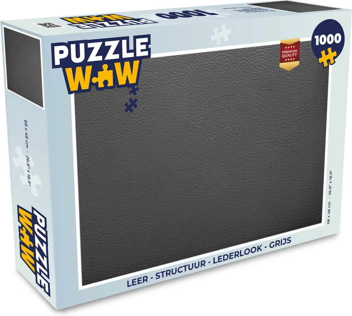 PuzzleWow Leer Structuur Legpuzzel 1000 Stuks - Grijs
