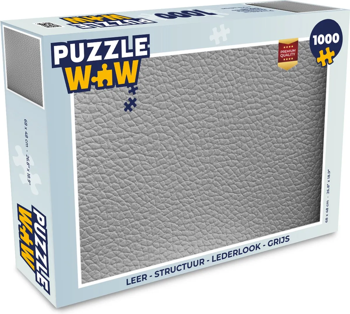 PuzzleWow Leer Structuur Legpuzzel 1000 Stuks - Grijs