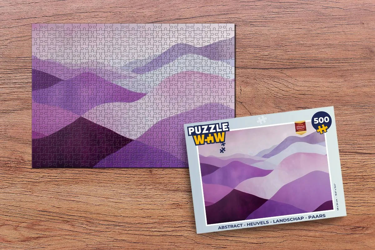 PuzzleWow Abstract Landschap Puzzel 500 Stuks - Paars